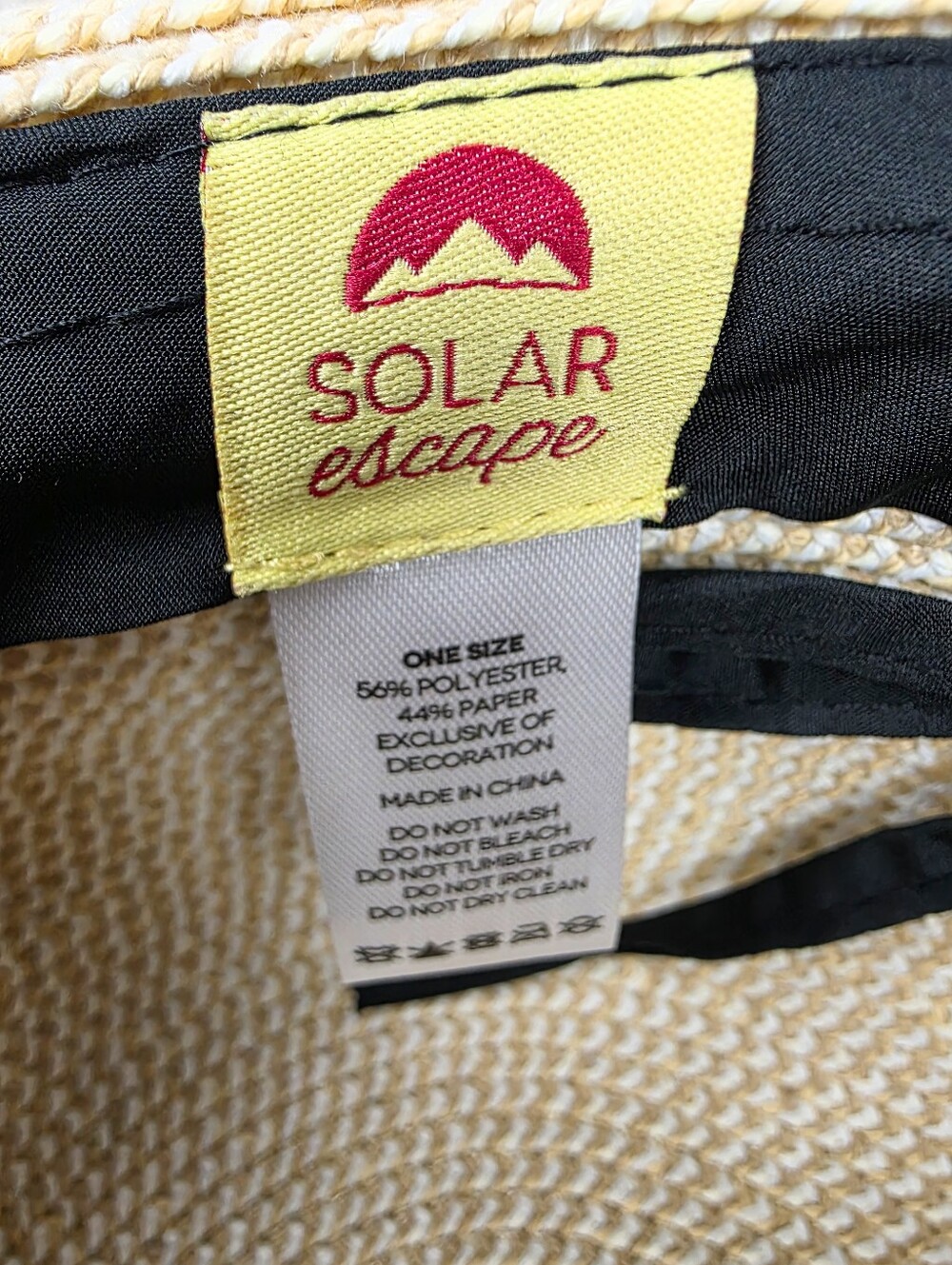 Solar Escape Straw Woven Wide Brim Sun Hat One Size - Picture 3 of 9